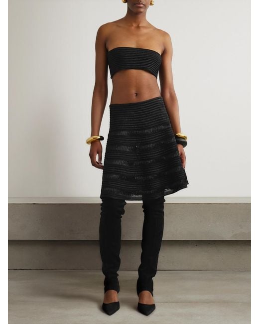 Alaïa Black Raffia Mini Skirt