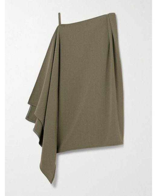 Proenza Schouler Green Alyssa Asymmetric Draped Crepe Top