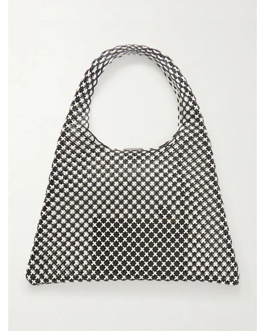 Alaïa Gray Woven Leather Hobo Shoulder Bag