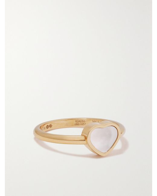Chopard Natural My Happy Hearts 18-Karat Rose Mother-Of-Pearl Ring