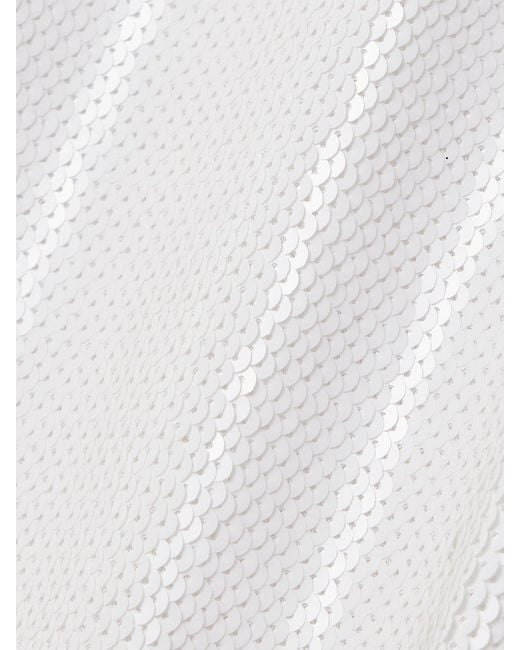 Rodarte White Embellished Silk-Trimmed Sequined Tulle Gown