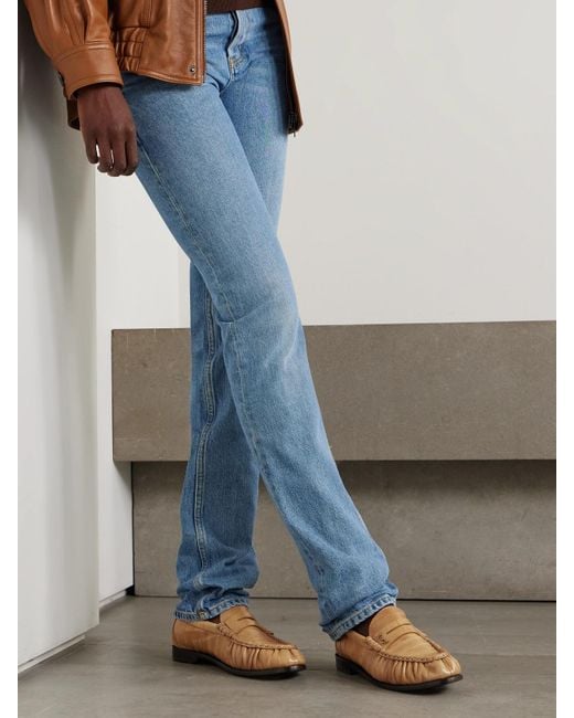 Mocassins En Cuir D'Anguille Le Loafer Saint Laurent en coloris White