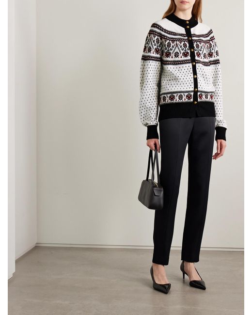 Khaite Gray Marc Fair Isle Cashmere Cardigan