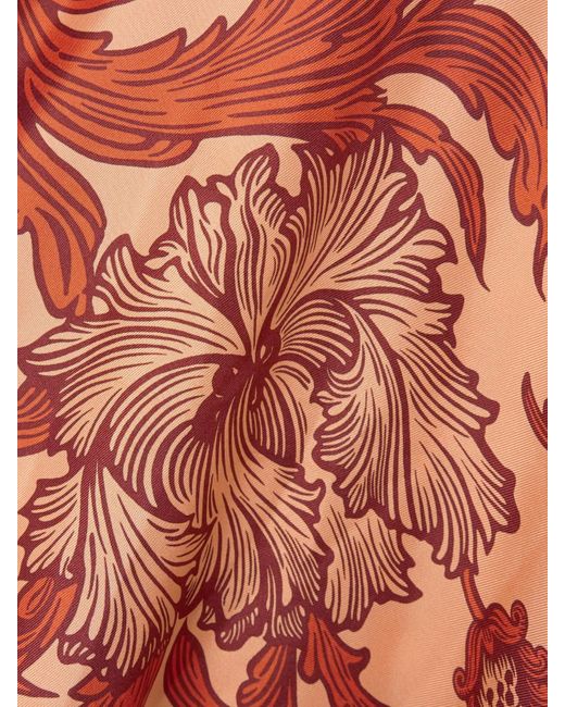 LaDoubleJ Red Magnifico Maxikleid Aus Seiden-Twill Mit Blumenprint