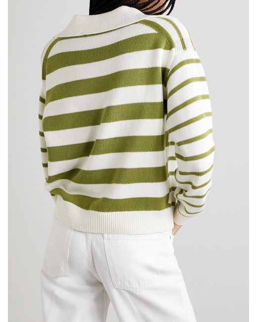Proenza Schouler Metallic Murphy Striped Cotton And Cashmere-Blend Sweater