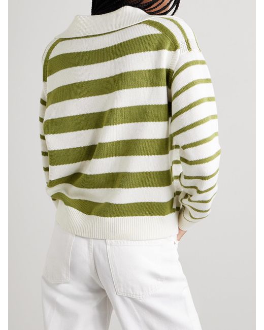 Proenza Schouler Metallic Murphy Striped Cotton And Cashmere-Blend Sweater