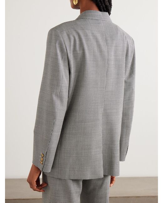 Blazé Milano Gray Regal Nightbreak Double-Breasted Houndstooth Wool Blazer