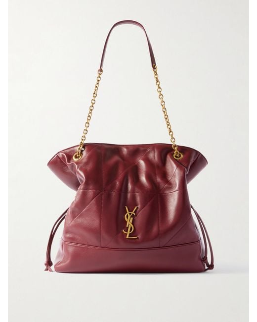 Saint Laurent Red Jamie Shopping Schultertasche Aus Gestepptem Leder