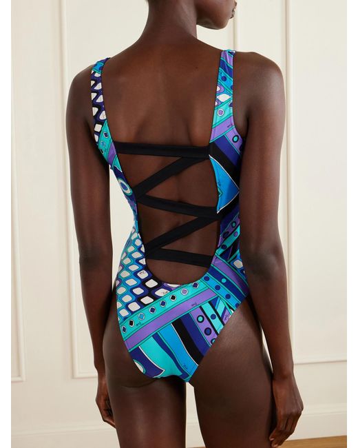 Emilio Pucci Blue Printed One-Piece