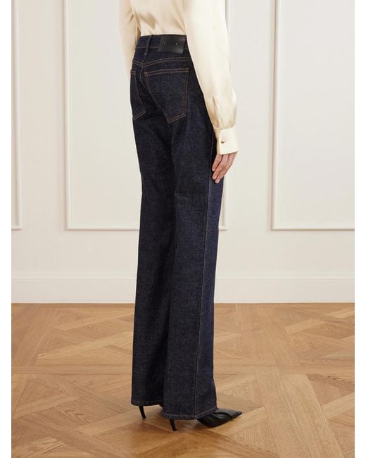 Khaite Blue Conforti Mid-Rise Bootcut Jeans