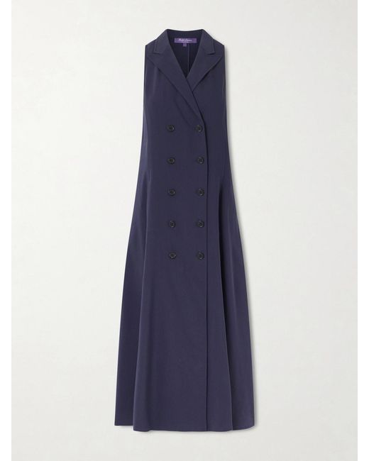 Ralph Lauren Blue Alecia Cotton-Blend Jersey Midi Dress