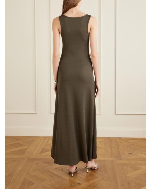 Christopher Esber Natural Droplet Embellished Cut-Out Ribbed-Jersey Midi Dress