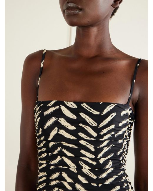 Johanna Ortiz White Whispering Tides Ruched Printed Recycled Stretch-Jersey One-Piece