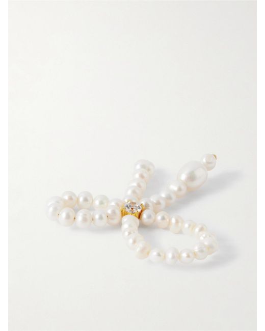 Completedworks Natural Recycled Vermeil, Pearl And Cubic Zirconia Ring