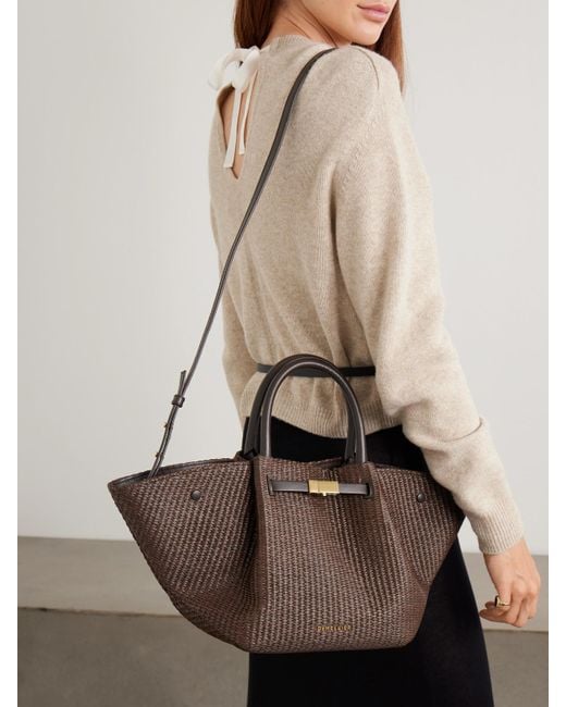 Sac À Main En Raphia À Finitions En Cuir New York Midi DeMellier London en coloris Brown