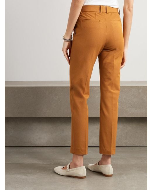 JOSEPH Coleman Gabardine Slim-leg Pants in Orange