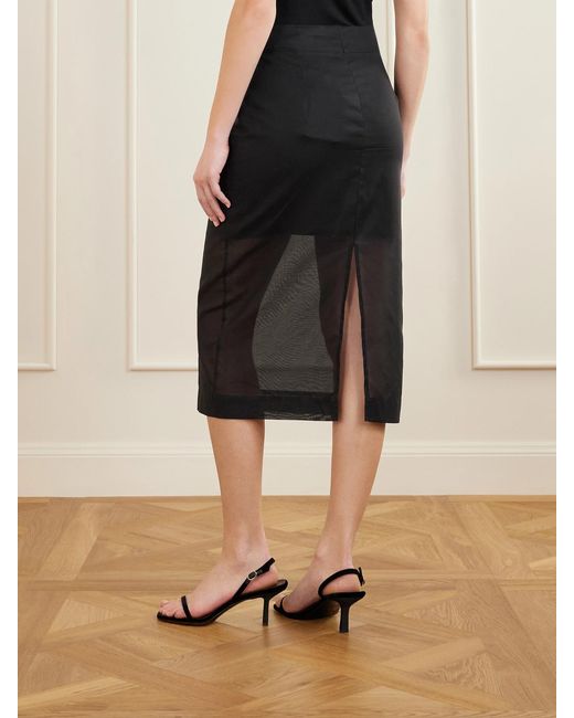 Maria McManus Black Organic Cotton-Organza Midi Skirt