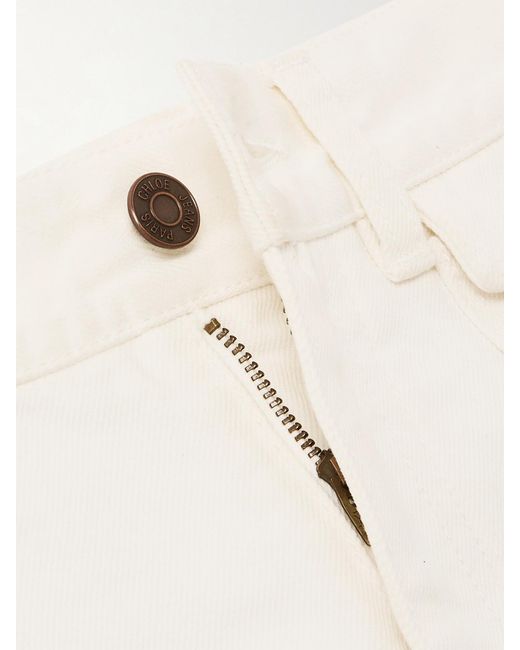 Chloé White Cut-Off Denim Shorts