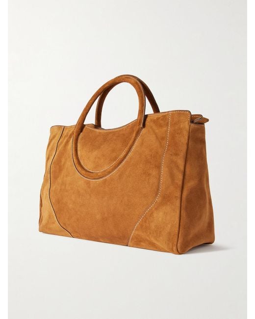 Staud Brown Maude Suede Tote