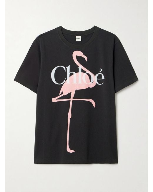 Chloé Black Printed Organic Cotton-Jersey T-Shirt