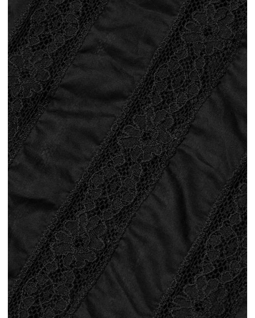 Haut En Voile De Coton Et En Dentelle À Volants Radda Loretta Caponi en coloris Black