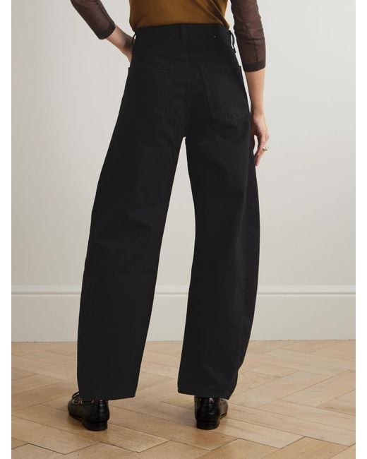 Agolde Black Luna High-Rise Barrel-Leg Organic Jeans