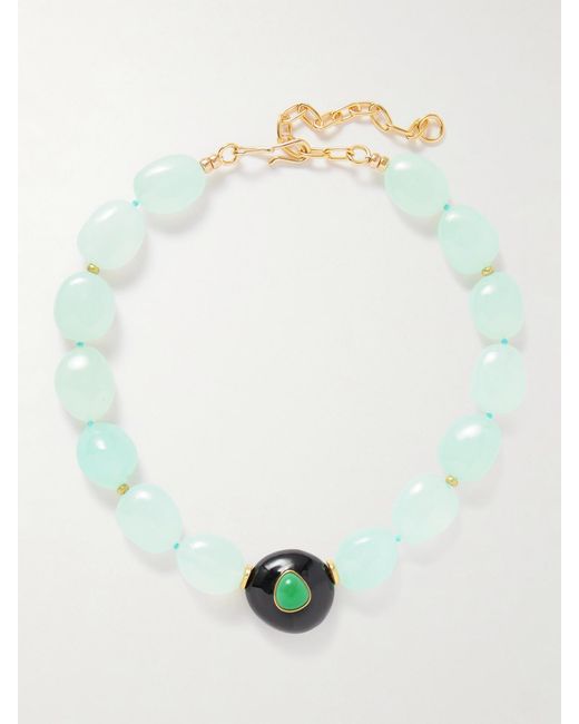 Lizzie Fortunato White Andalusia-Plated Multi-Stone And Resin Recklace
