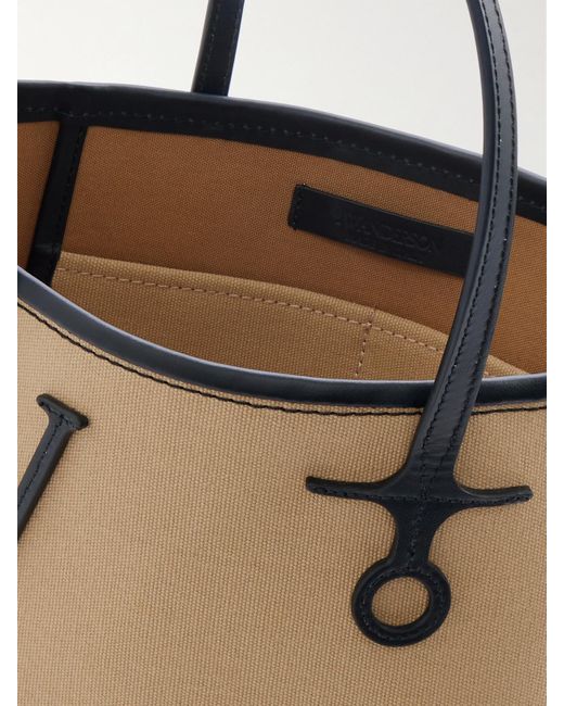 J.W. Anderson Natural Anchor Small Leather-Trimmed Canvas Tote