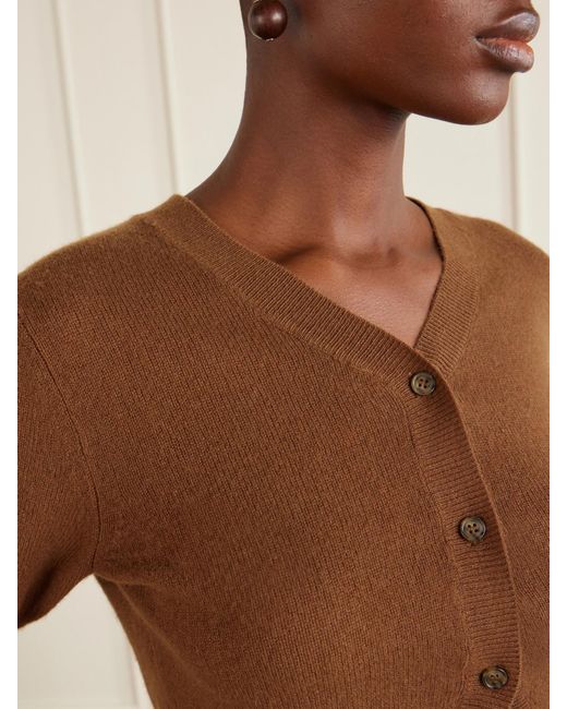 LeKasha Brown Fano Cropped Cashmere Cardigan