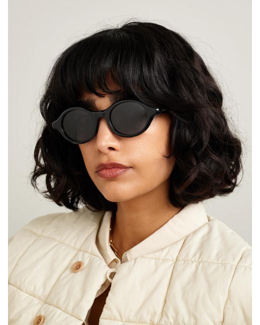 Loewe Black Round-Frame Acetate Sunglasses
