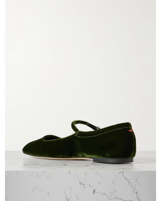 Aeyde Black Uma Velvet Mary Jane Ballet Flats
