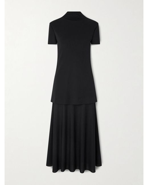 red jersey dress with sleeves Shai Ruched Jersey Maxi Dress