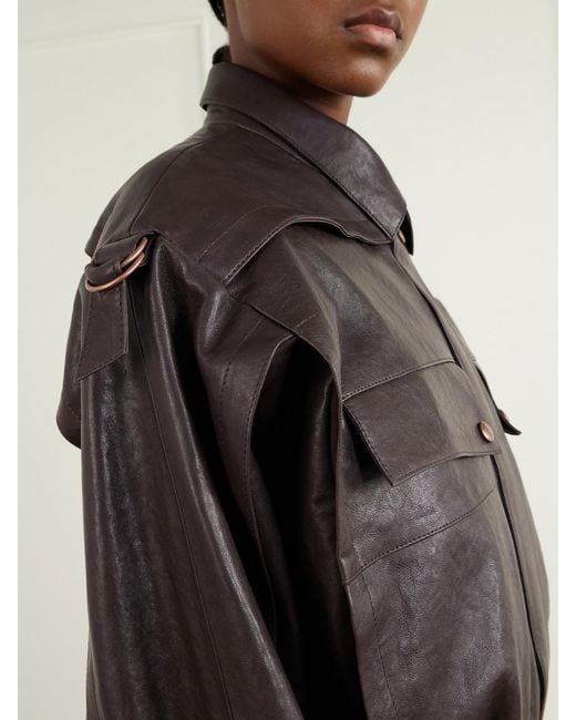 Magda Butrym Black Belted Leather Jacket