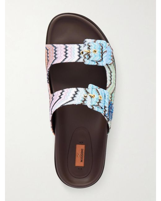 Missoni Orange Clea Striped Woven Sandals