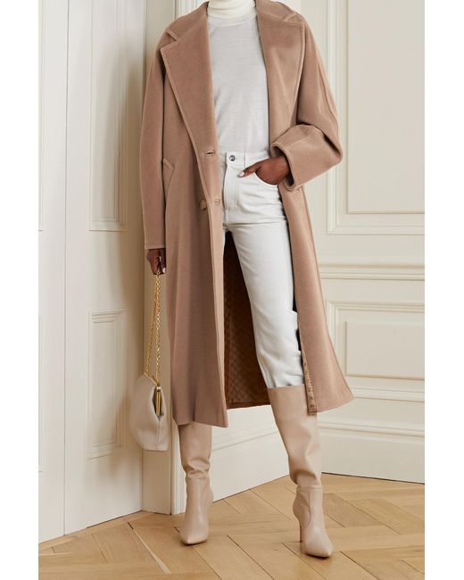 Max Mara Madame 101801 Icon Double-breasted Wool And Cashmere-blend Coat in  Natural | Lyst