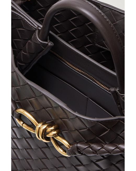 Bottega Veneta Black Andiamo Medium Intrecciato Leather Tote