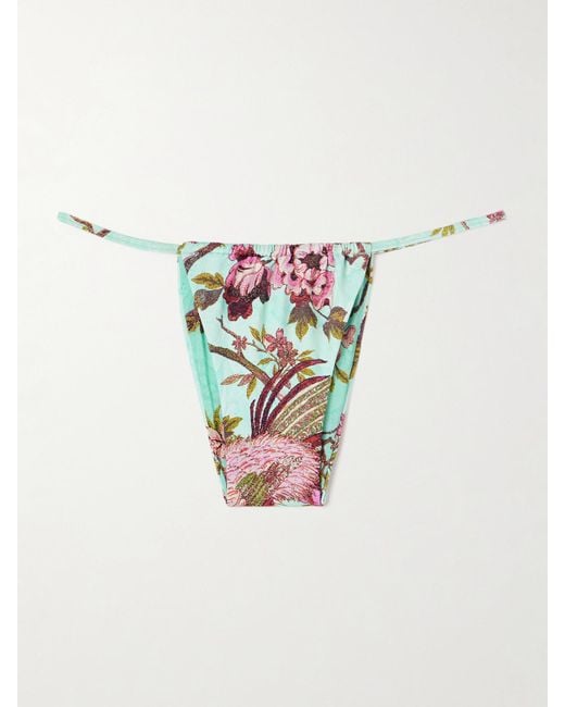 Culotte De Bikini À Ficelles Signature Swim X Roberto Cavalli, Fagianella Skims en coloris White