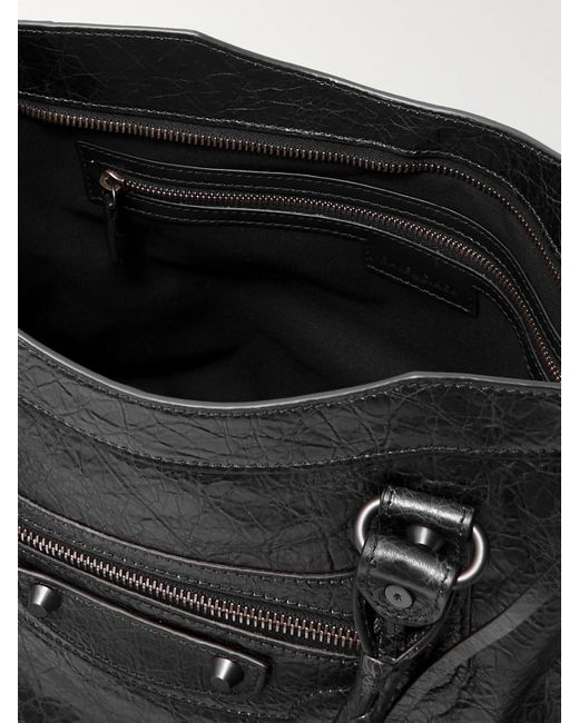 Balenciaga Black Le City Mittelgroße Tote Aus Strukturiertem Leder