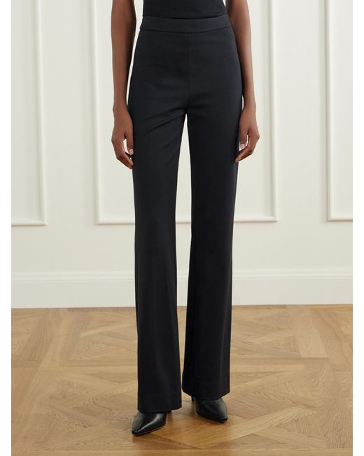 Veronica Beard Blue Gracie Stretch-Jersey Flared Pants