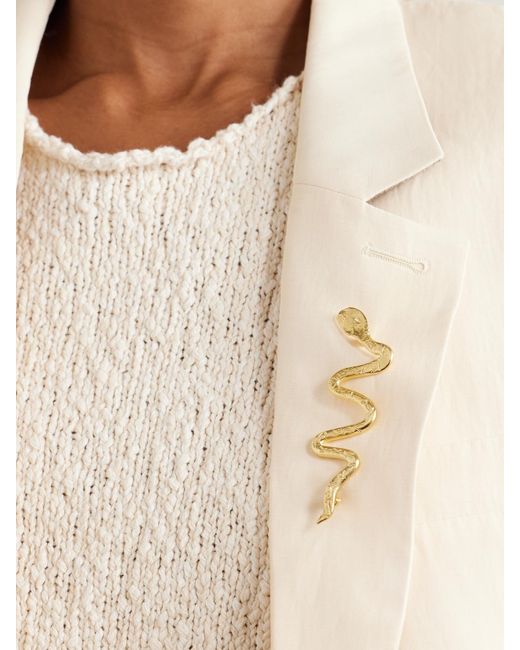 YSSO Metallic Ophis-Plated Brooch
