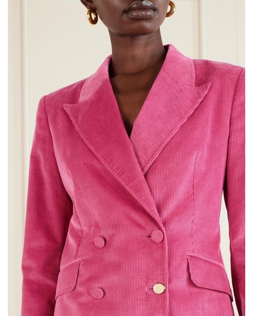 Gabriela Hearst Pink Angela Cotton-Corduroy Blazer