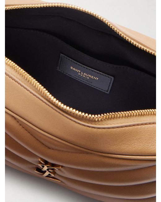 Saint Laurent Natural Loulou Quilted Textured-Leather Shoulder Bag