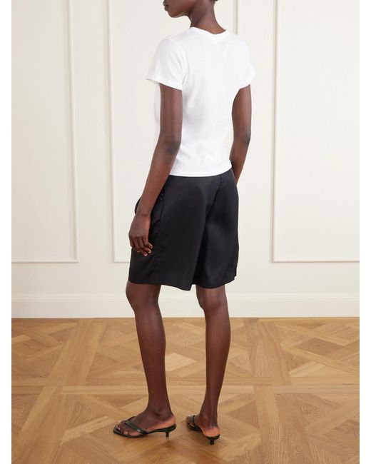 Leset White Laura Cotton-Jersey T-Shirt