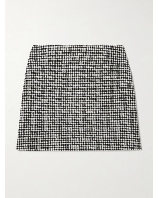 Blazé Milano Gray Coci Minirock Aus Wolle Mit Hahnentrittmuster Und Samtbesatz