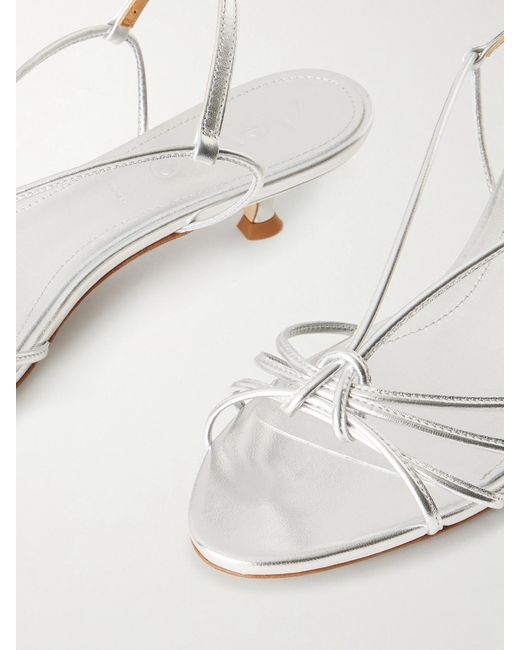 Aeyde Natural Amara Metallic Leather Sandals