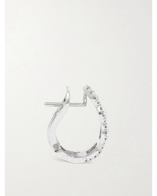 David Morris White 18-Karat Diamond Hoop Earrings