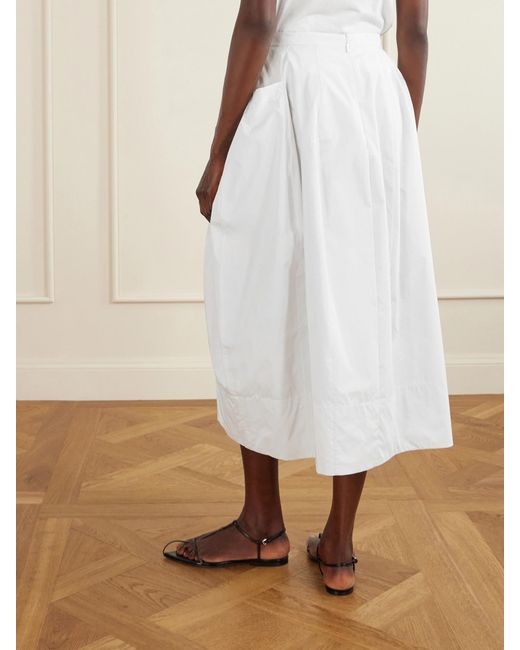 Tibi White Lantern Paneled Shell Skirt