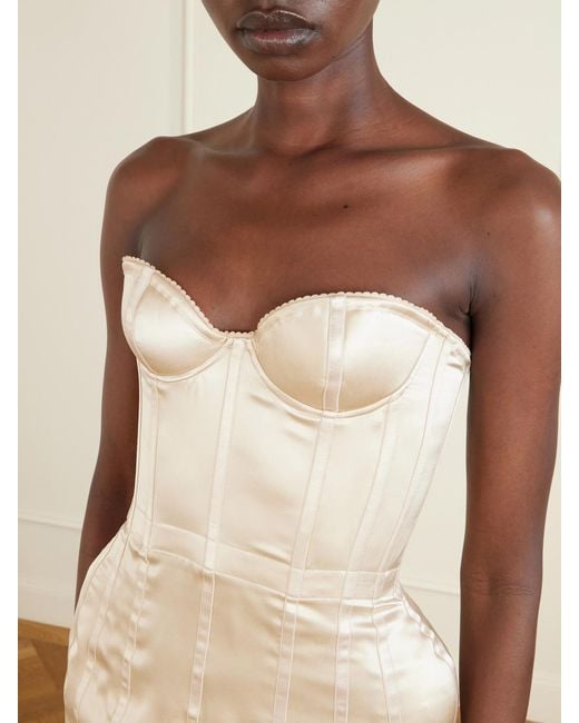 Magda Butrym Natural Silk-Satin Corset Top