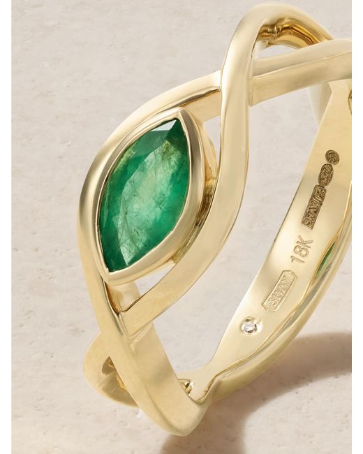 SHAY Metallic Vine Ring Aus 18 Karat Mit Smaragd
