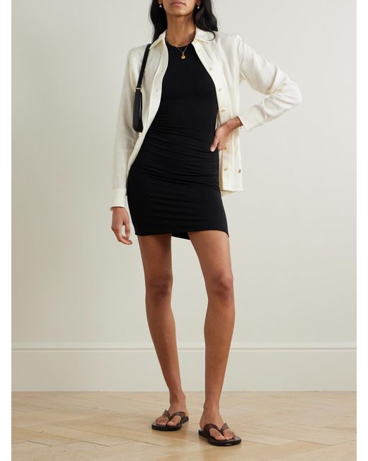 Mini-Robe En Jersey De Modal Stretch À Fronces Carrie ÉTERNE en coloris Black
